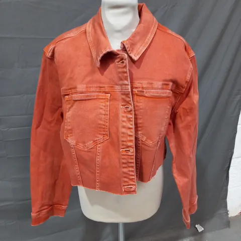 GUESS CLAY ORANGE CROPPED JACKET - M