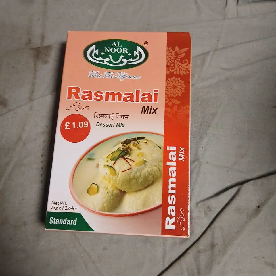 APPROXIMATELY 15 ASSORTED FOOD ITEMS INCLUDING LOR ESPRESSO CAPSULES , RASWMALAI DESSERT MIX AND TETLY CAMOMLIE TEA