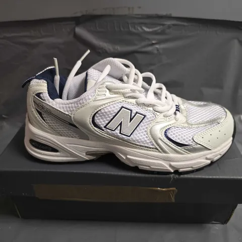 BOXED PAIR OF NEW BALANCE 530 ABZORB TRAINERS IN WHITE - UK SIZE6