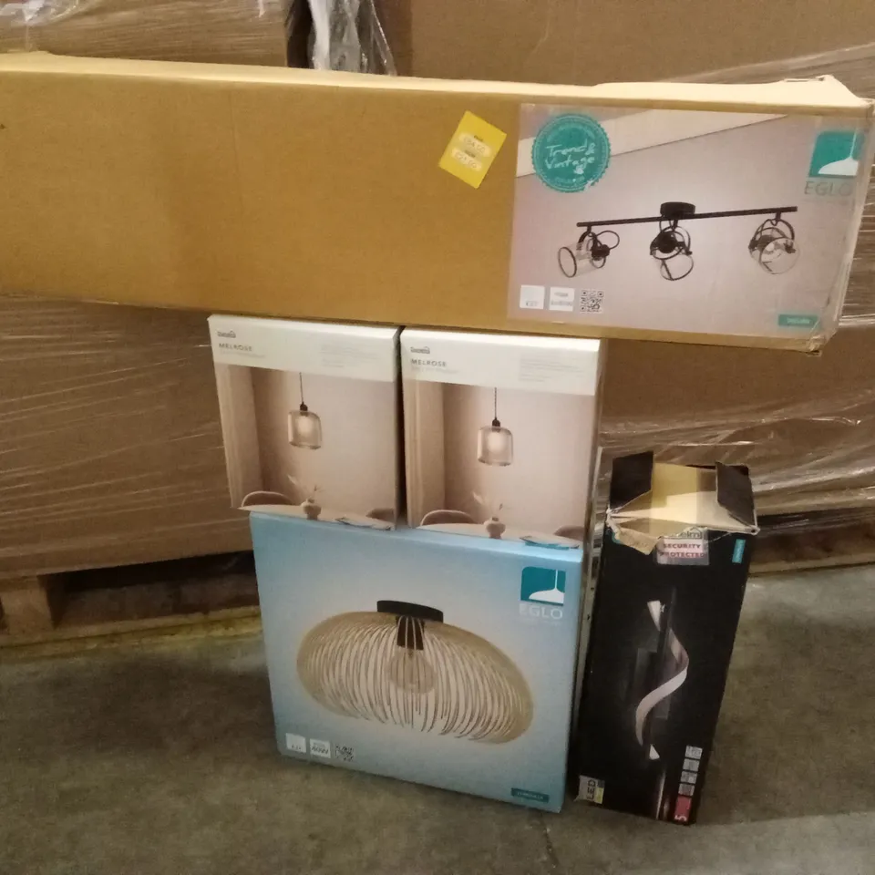 PALLET TO CONTAIN A LARGE QUANTITY OF DESIGNER HOME LIGHTING GOODS AND PRODUCTS 