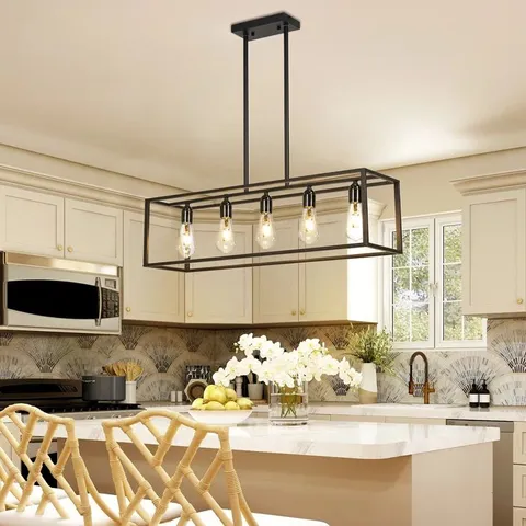 BOXED PRIMEAU 5 - LIGHT BLACK KITCHEN ISLAND PENDANT (1 BOX)