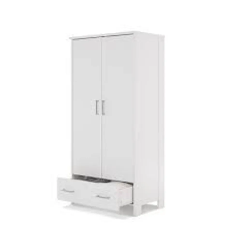 BOXED OBABY NIKA DOUBLE WARDROBE - WHITE WASH (3 BOXES)