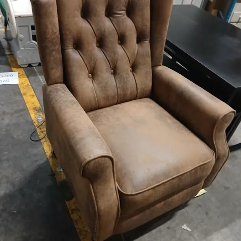 DONALDSON 78CM WIDE FAUX LEATHER WINGBACK RECLINER CHAIR