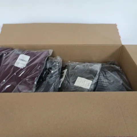 BOX OF APPROXIMATELY 9 ASSORTED CLOTHING ITEMS TO INCLUDE: PUFFER QUILTED VEST 