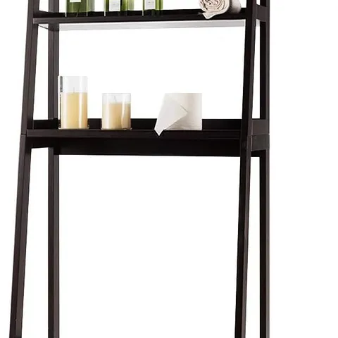 BOXED 3-TIER WOODEN FREESTANDING BATHROOM OVER TOILET STORAGE RACK-BROWN