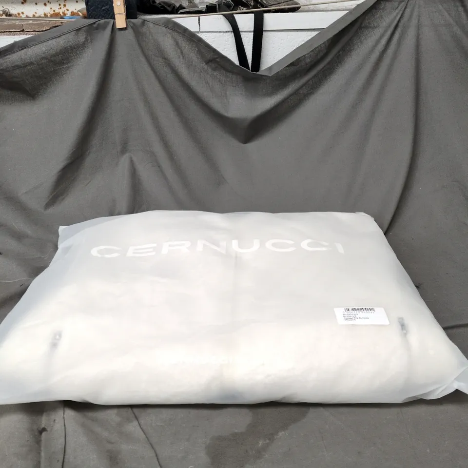 CERNUCCI OVERSIZED BORG ZIP HOODIE OFF WHITE SMALL BAGGED