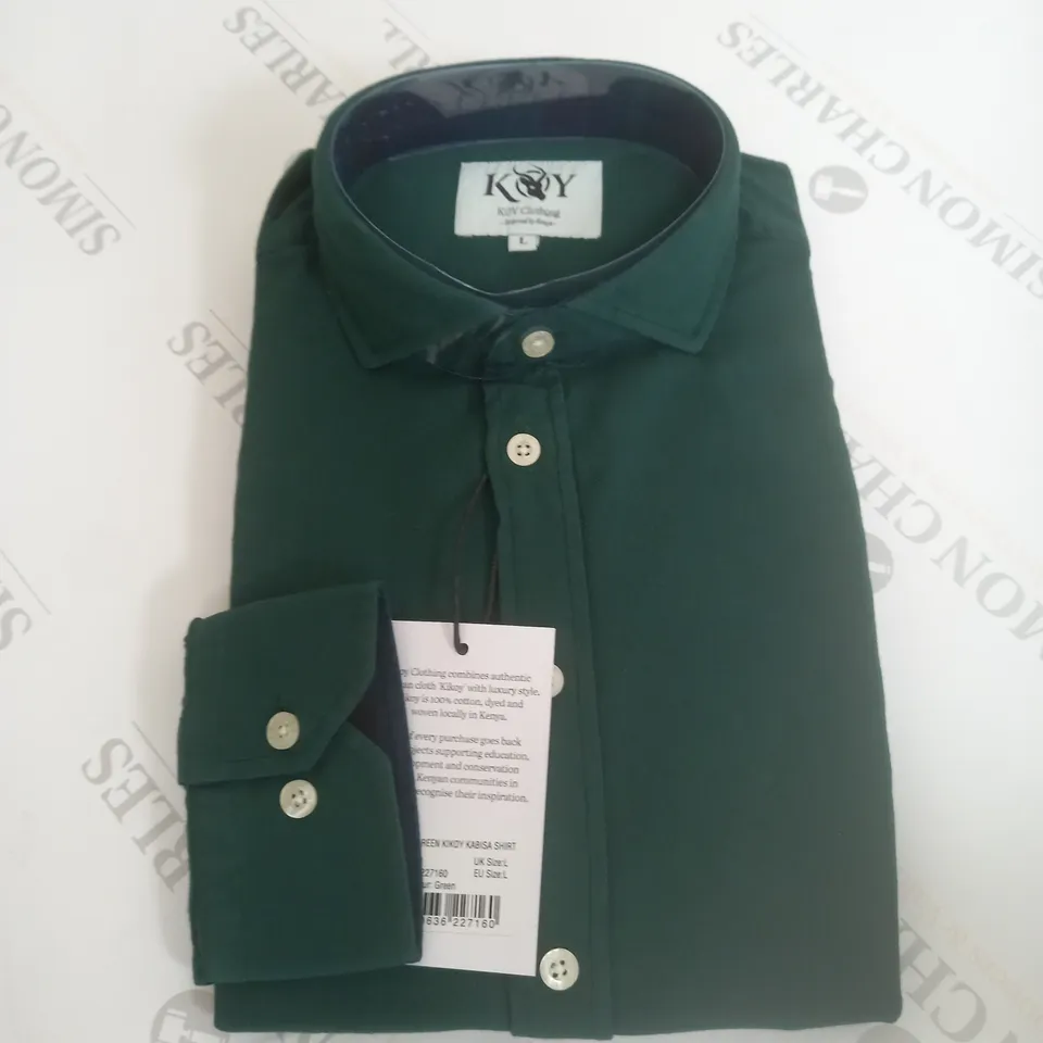 KOY CLOTHING HARAKA GREEN KIKO KABISA SHIRT - L 