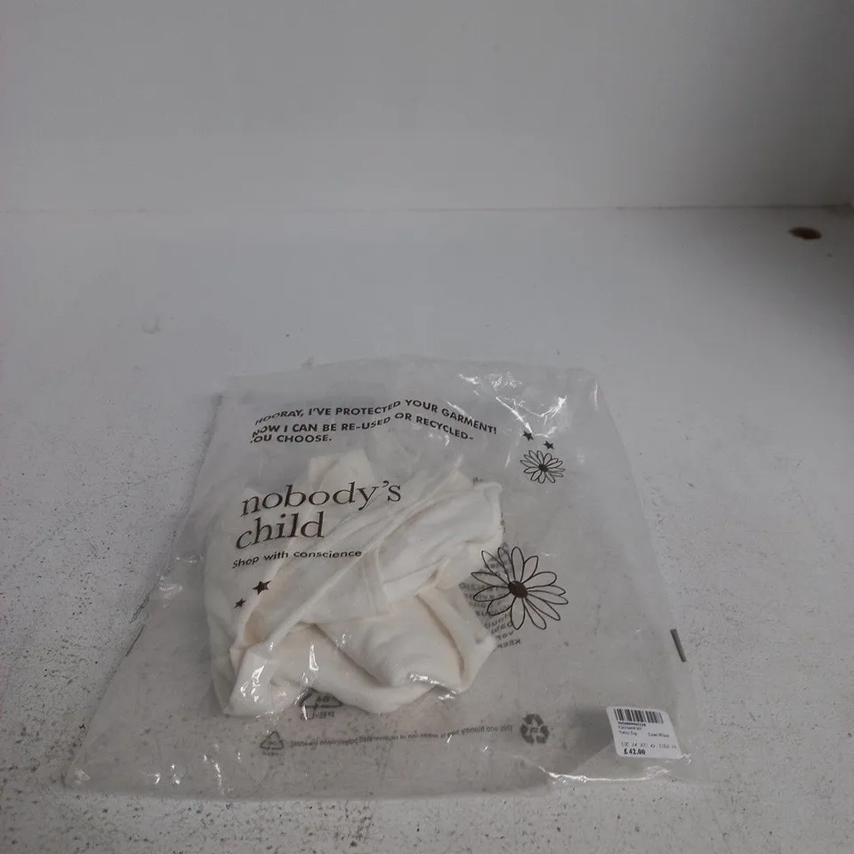 NOBODYS CHILD VERITY TOP LINEN WHITE UK 14