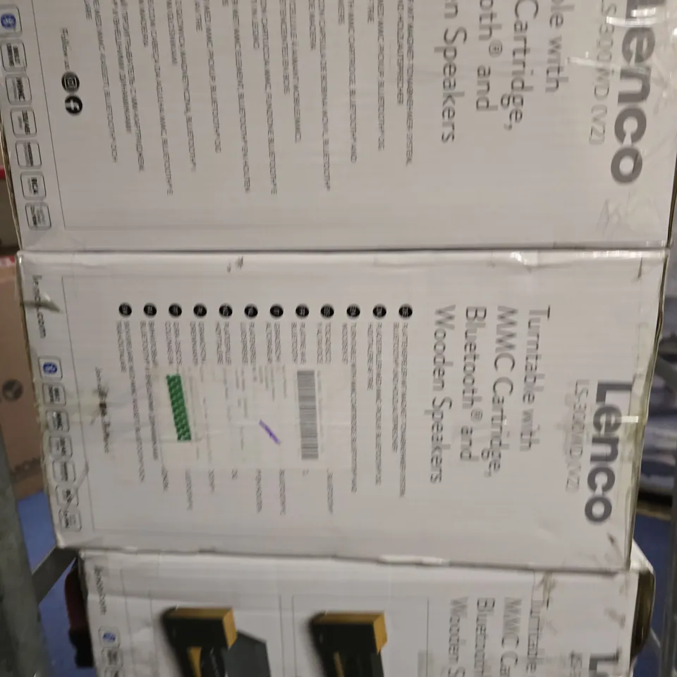 CAGE OF APPROXIMATELY 7 ASSORTED BROKEN LENCO TURN TABLES LS-300WD V2