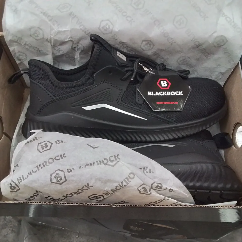 BLACKROCK STEEL TOE WORK SHOES – BLACK, BOXED (UK SIZE 6)