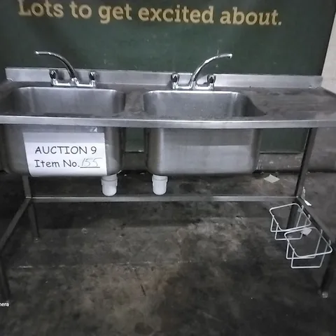 2 TAP & SINK BASINS WITH DRAIN BOARD