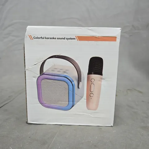 Colorful Karaoke Sound System – Portable Speaker with Microphone (Boxed)