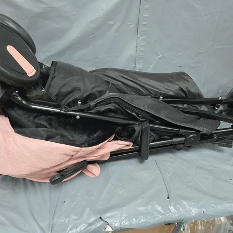UNBRANDED PRAM IN PINK/BLACK - COLLECTION ONLY