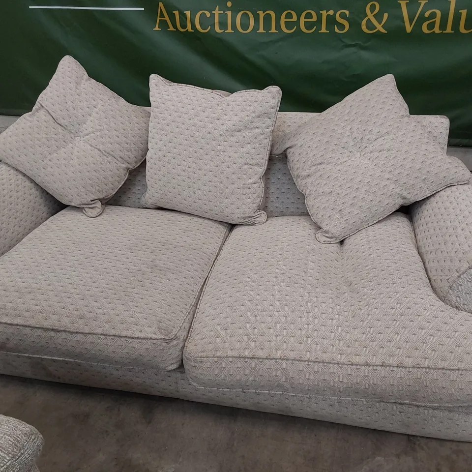 QUALITY BRITISH DESIGNER LOUNGE Co BRONWYN THREE SEATER SOFA DECO DIAMOND IVORY FABRIC