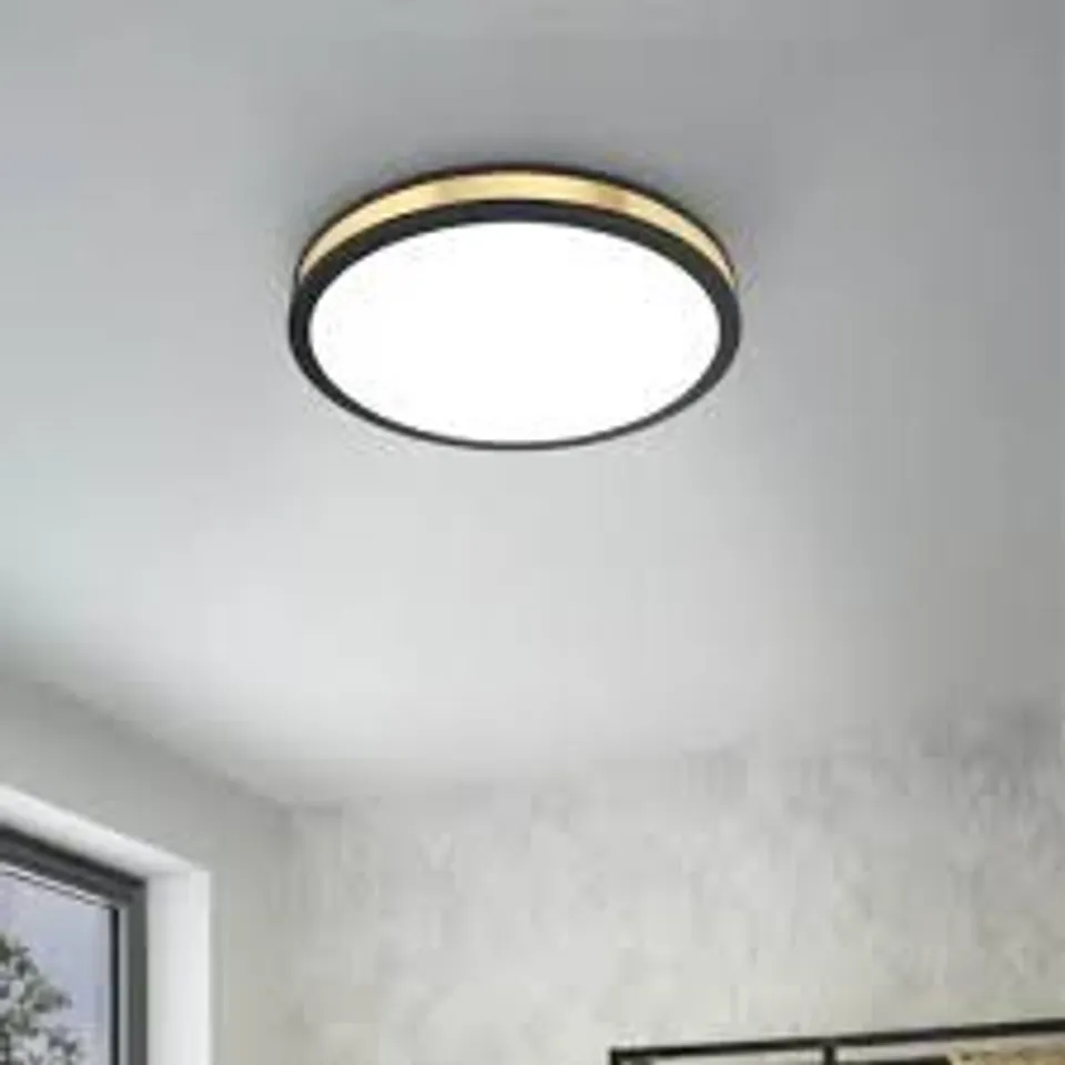 BOZED EGLO PESCAITO LED BLACK/GOLD FLUSH ROUND CEILING LIGHT