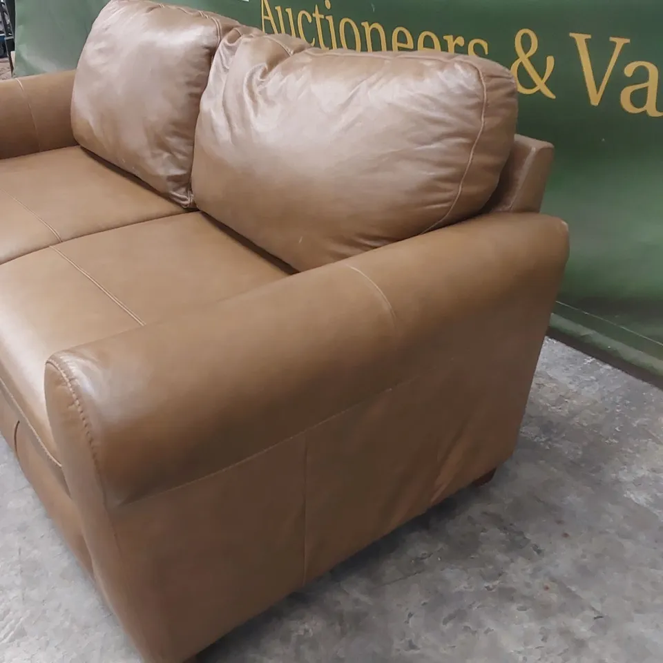 BAILEY 3 SEATER LEATHER SOFA - TAN RRP £879