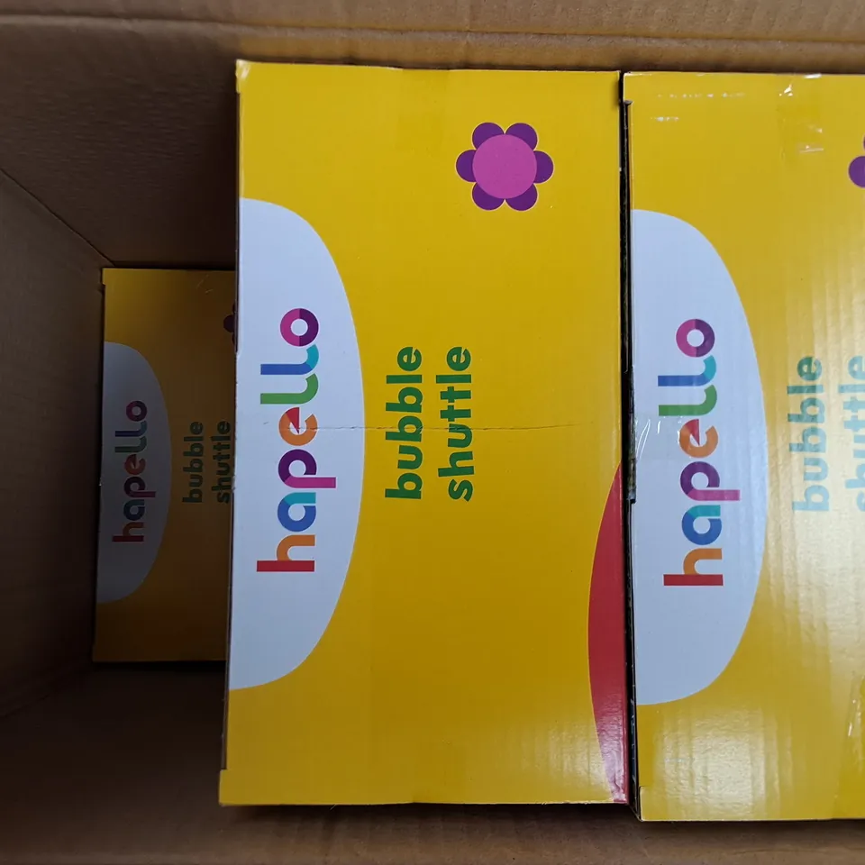 BOX OF APPROXIMATELY 6 BRAND NEW BOXED HAPELLO BUBBLE SHUTTLE 