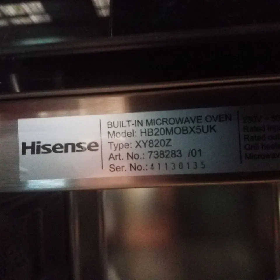 HISENSE HB20MOBX5UK BUILT-IN SOLO MICROWAVE - BLACK