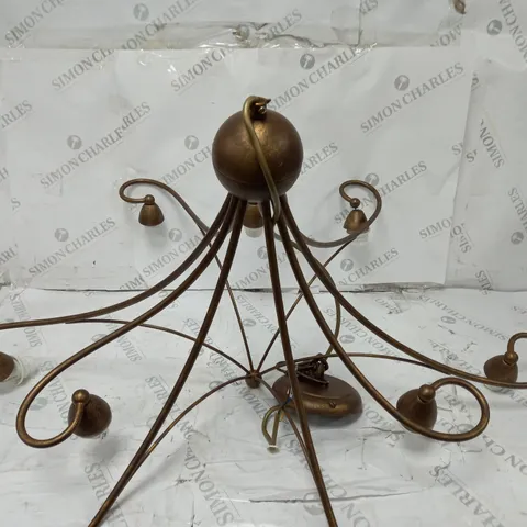 LAM DOMINY 9 LIGHT DRUM CHANDELIER, BRONZE/RUSTIC CLASSIC