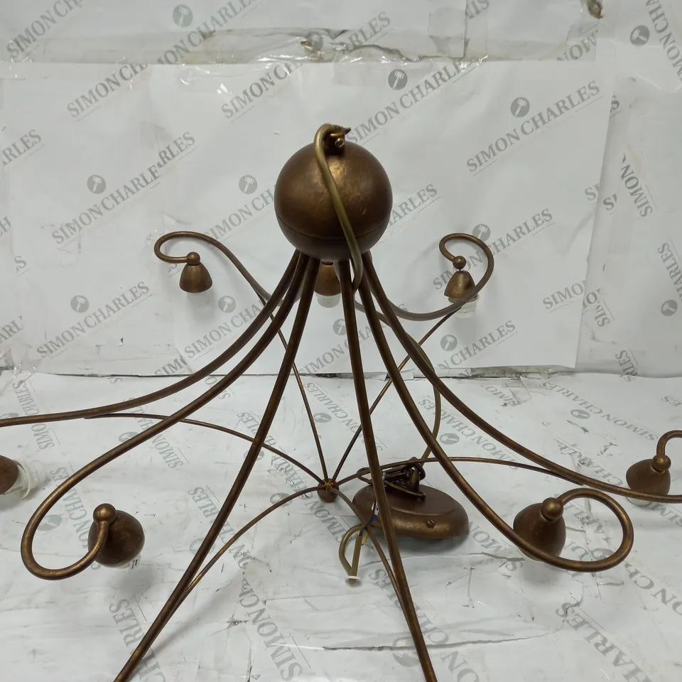 LAM DOMINY 9 LIGHT DRUM CHANDELIER, BRONZE/RUSTIC CLASSIC