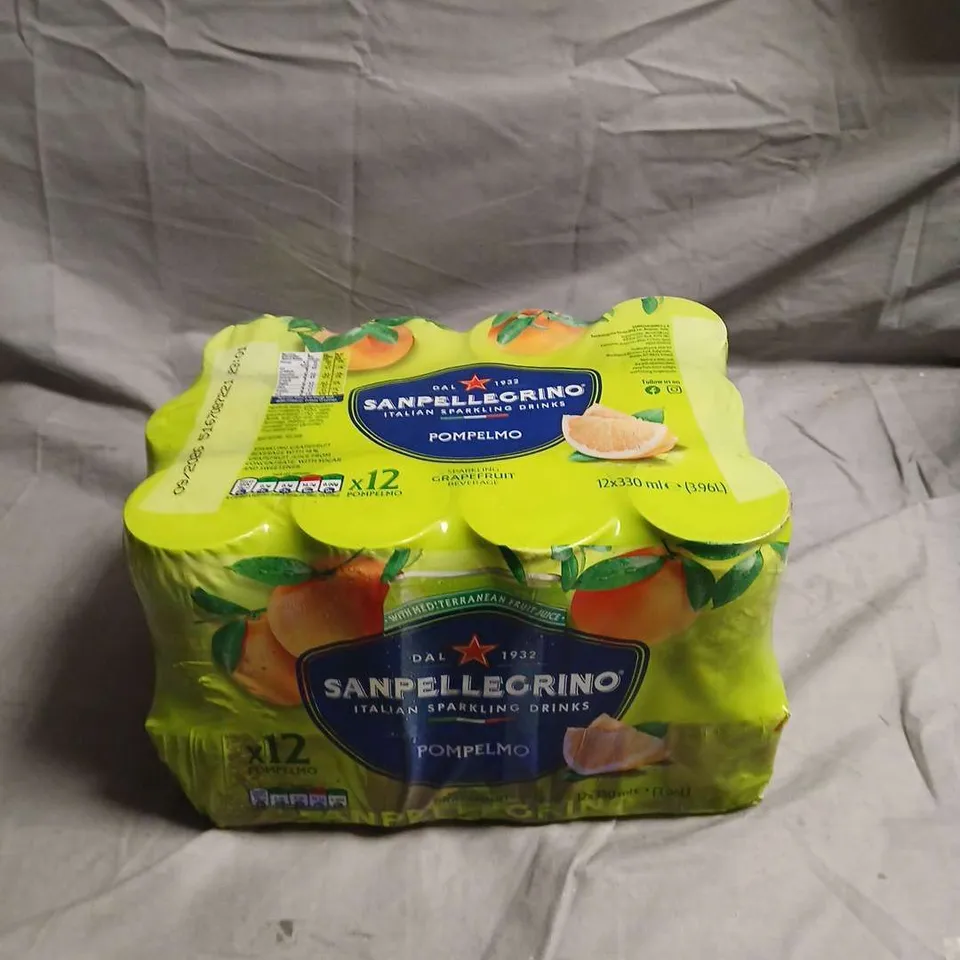 SAN PELLEGRINO POMPELMO GRAPEFRUIT SPARKLING DRINKS – 12 × 330ML CANS (PACK)