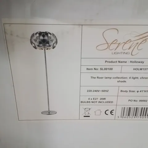 BOXED CHROME 157CM FLOOR L?MP