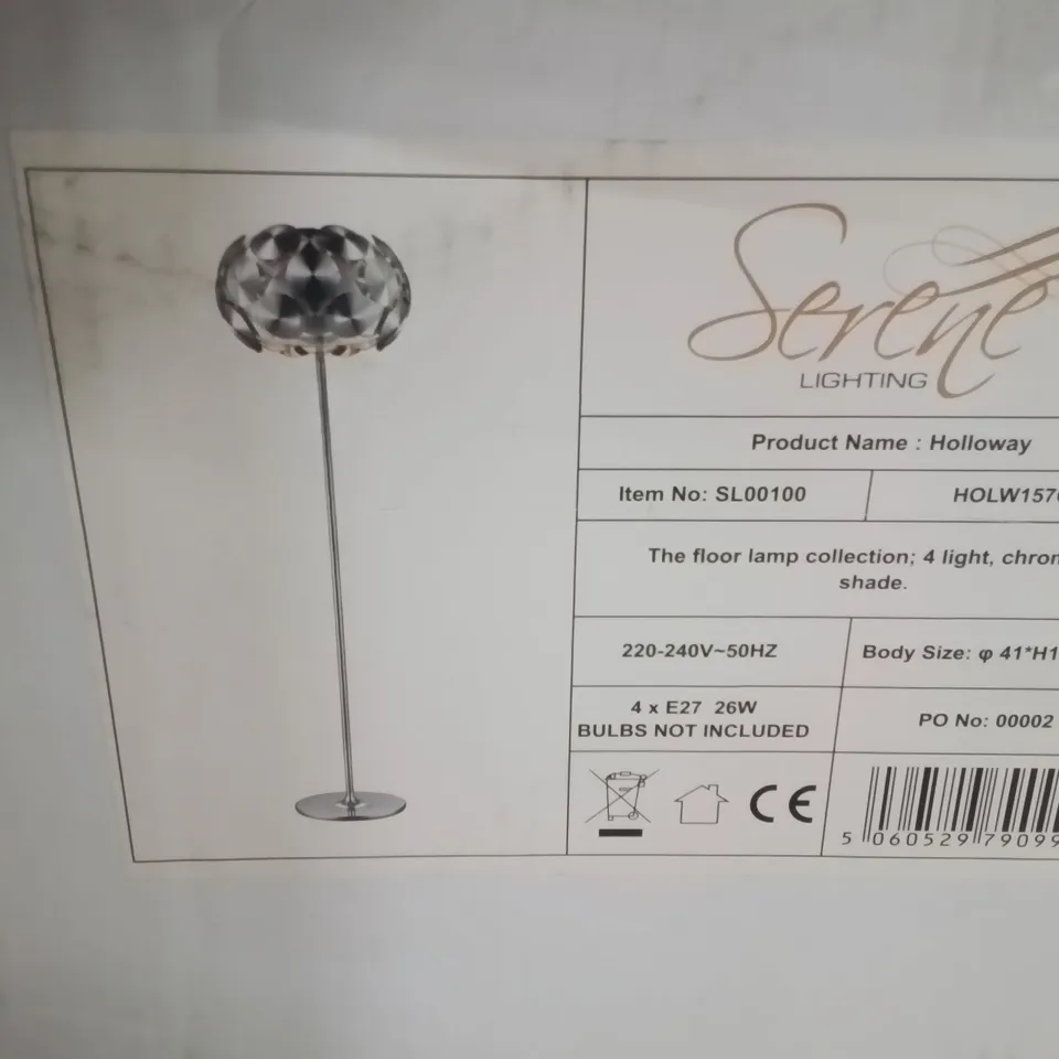 BOXED CHROME 157CM FLOOR L?MP