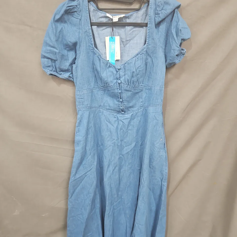 NOBODYS CHILD TULLA MIDI DENIM DRESS IN BLUE - UK 10