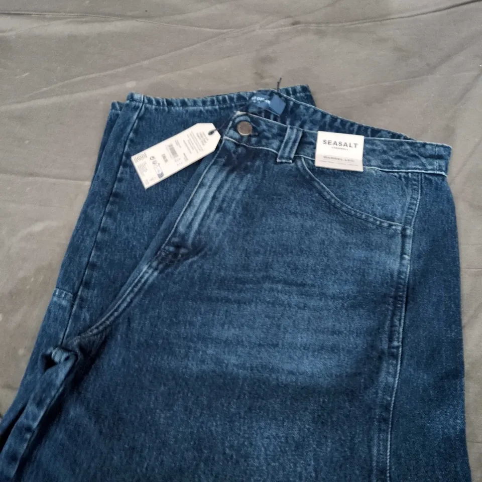 SEASALT WOMEN'S BARREL LEG DENIM JEANS – BLUE SIZE 16