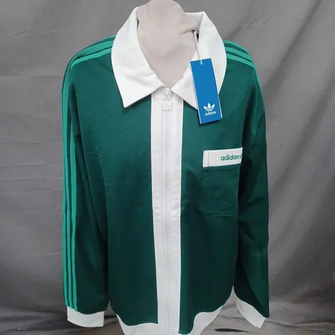 ADIDAS ZIP UP TRACK TOP IN GREEN SIZE L