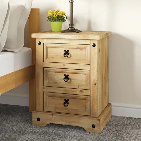 BOXED ABBIGAIL 3 DRAWER BEDSIDE TABLE