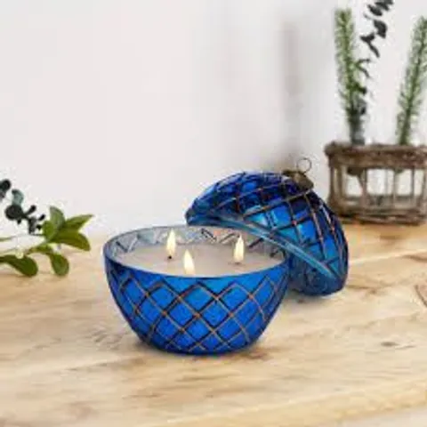 HOME STORIES MERCURY GLASS 3 WICK FLAMELESS LED CANDLE