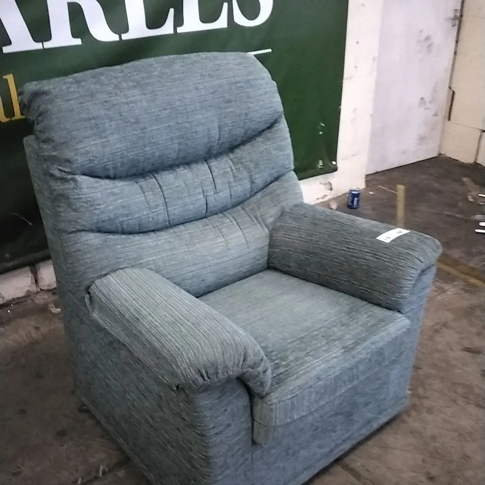 QUALITY BRITISH DESIGNED & MANUFACTURED G PLAN MALVERN ARMCHAIR WAFFLE MARINE FABRIC 