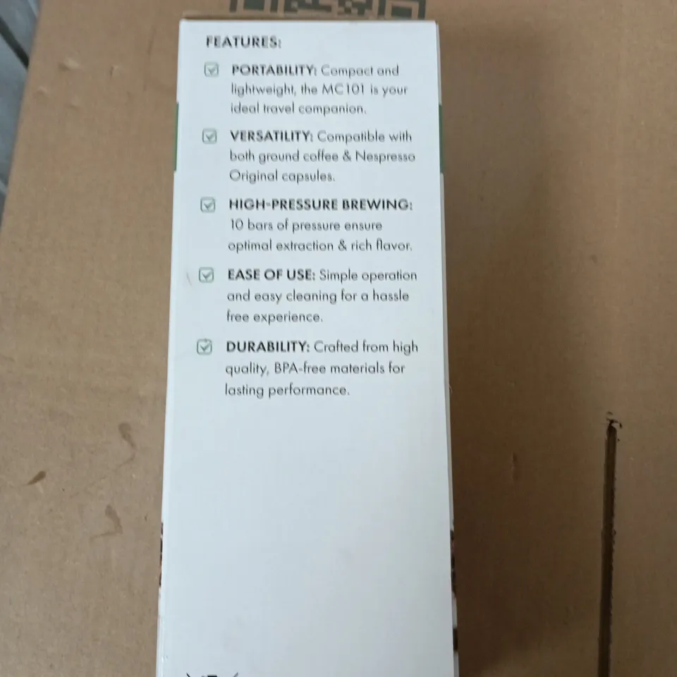 HOMESMART PORTABLE TRAVEL COFFEE MAKER MC101