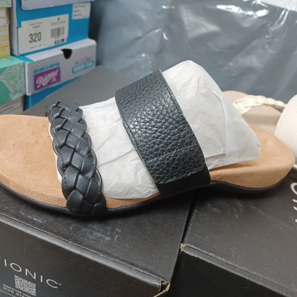 BOX OF APPROXIMATELY 4 ASSORTED PAIRS OF  SANDALS IN VARIOUS STYLES AND SIZES 