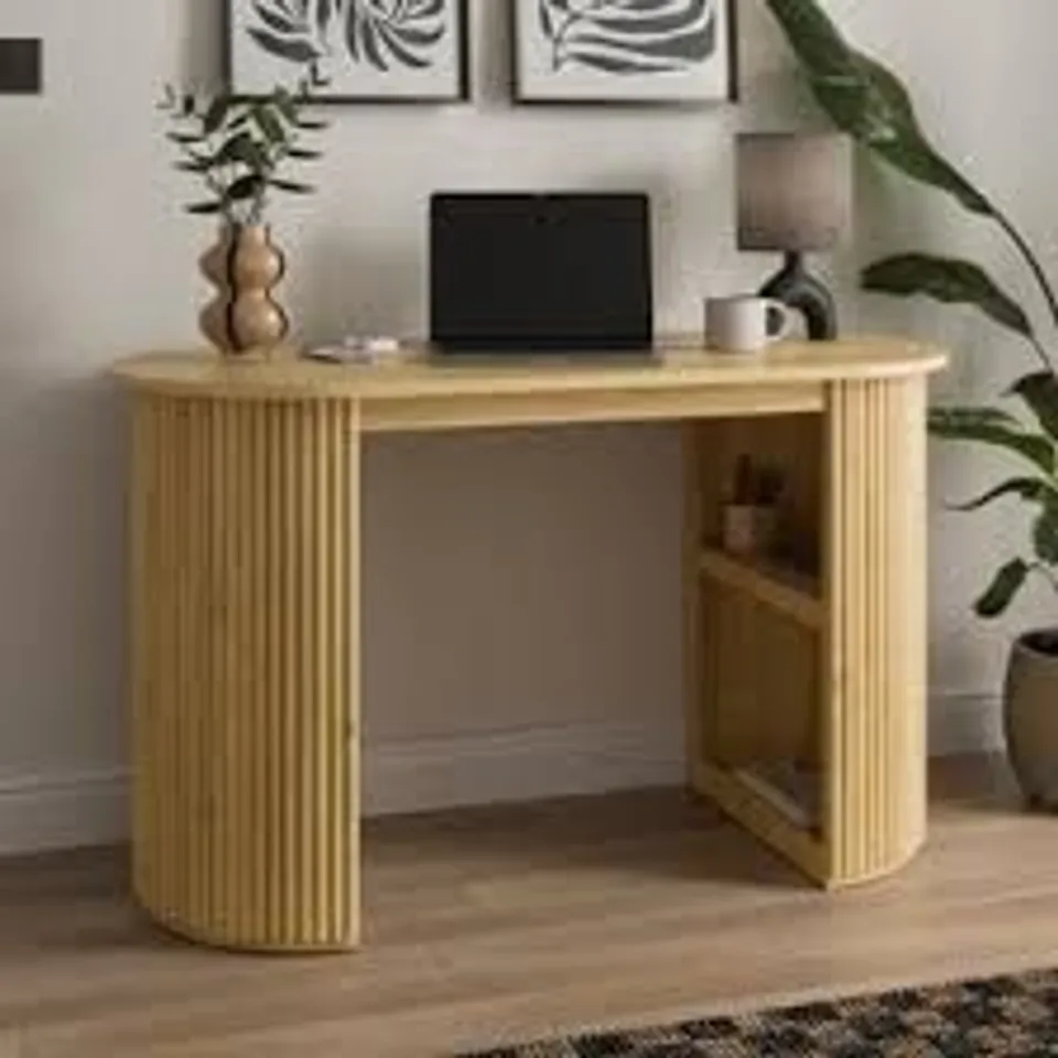 BOXED AMARI STORAGE DESK, OAK EFFECT (1 BOX)