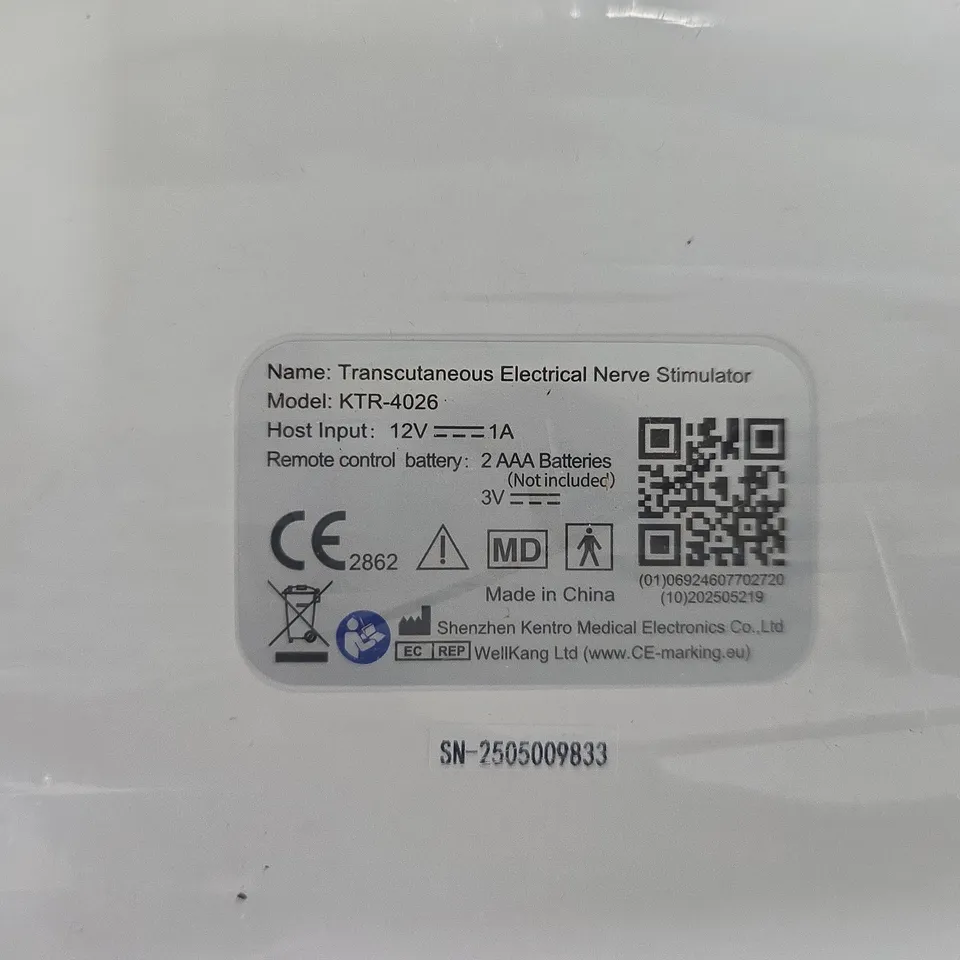 KTR-4026 TRANSCUTANEOUS ELECTRICAL NERVE STIMULATOR (TENS) – MEDICAL DEVICE