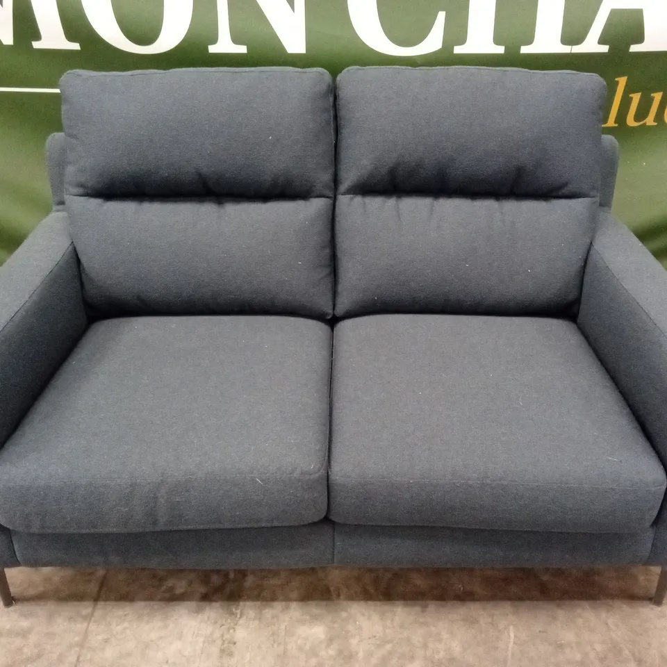 QUALITY DESIGNER ITALIAN MADE ALESSANDRO 2 SEATER FABRIC SOFA - CORAL BLUE