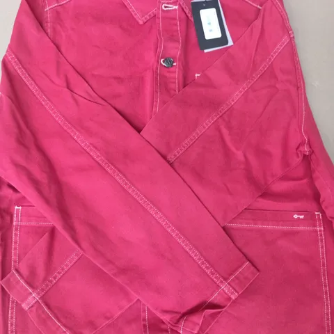 PERCIVAL OLIVER CANVAS CHORE JACKET IN RED SIZE XL