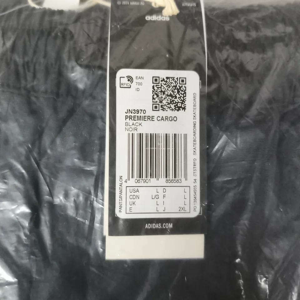 ADIDAS PREMIERE CARGO PANTS – BLACK, UK SIZE L (MEN'S) 