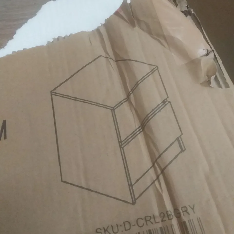 BOXED FRANCINE CARLTON 2 DRAWER BEDSIDE TABLE RUSTIC OAK 