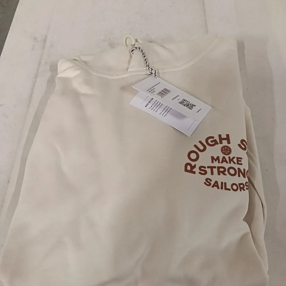 BOX OF BRASS MONKEY HOODIES - OFF WHITE SIZE L APPROXIMATELY 6