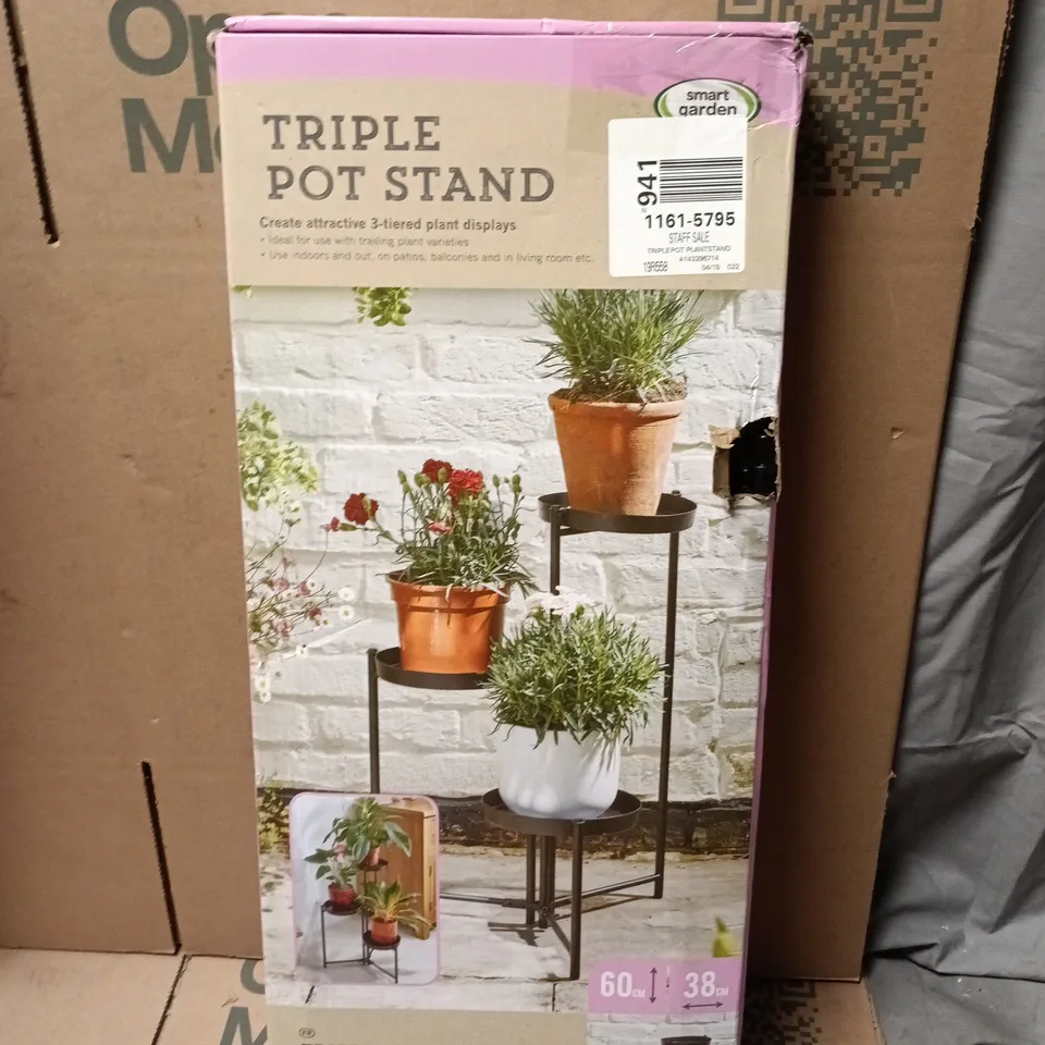 SMART GARDEN TRIPLE POT STAND – 3-TIER PLANT DISPLAY