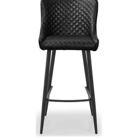 BOXED JULIAN BOWEN FAUX LEATHER BARSTOOL IN BLACK - COLLECTION ONLY