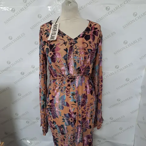 RIVER ISLAND RUST WINTER ETHNIC DRESS SIZE 12