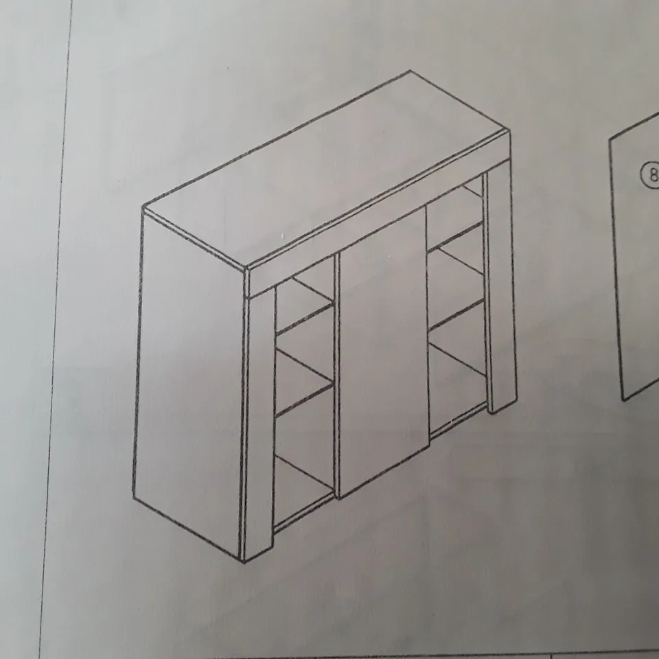 BOXED WHITE SIDEBOARD 