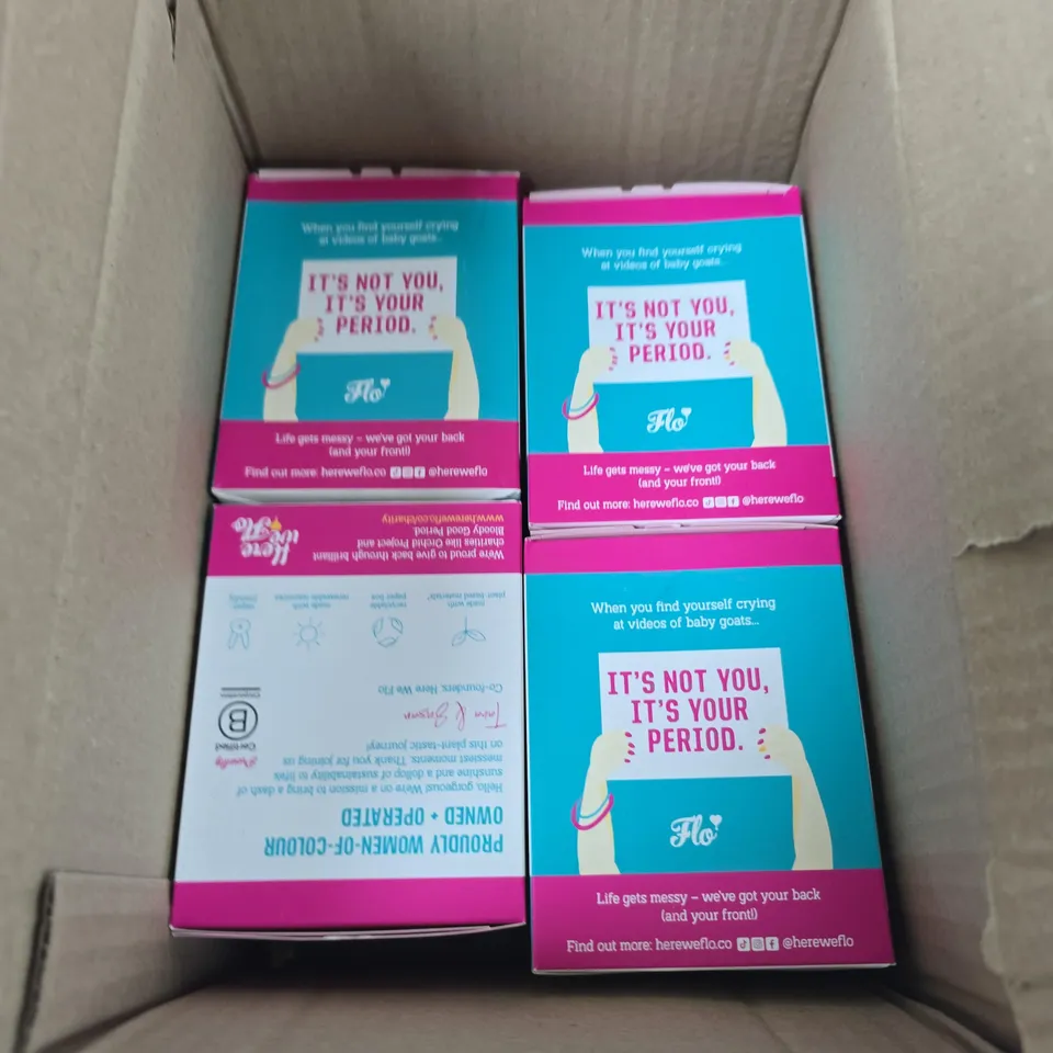 6 X BOXED FLO DAY PERIOD PADS - 16 PADS PER BOX