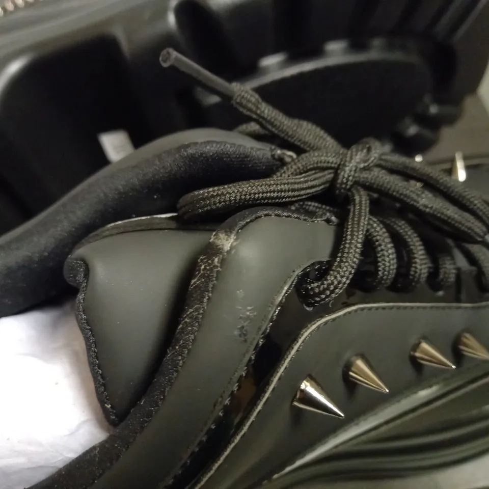 KOI VEGAN BANE OF EXILE BLACK TRAINERS WITH STUD DETAIL - SIZE 10