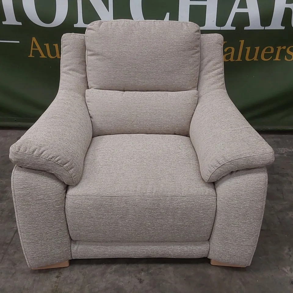 QUALITY DESIGNER ITALIAN MADE DEGANO SLIM FABRIC ARMCHAIR - SAND