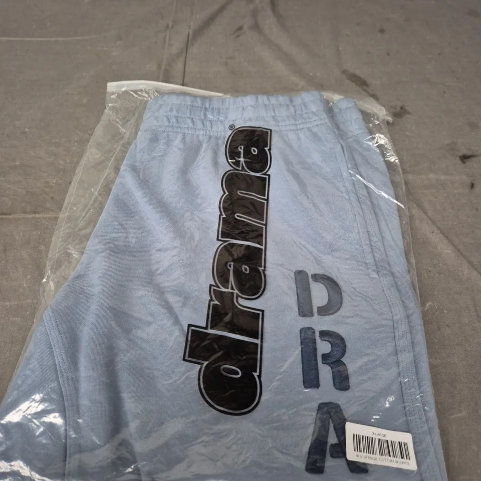DRAMA BLUE STENCIL COTTON SHORTS – XL (X-LARGE)